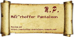 Márhoffer Pantaleon névjegykártya
